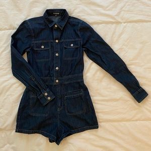 EXPRESS denim long sleeve romper